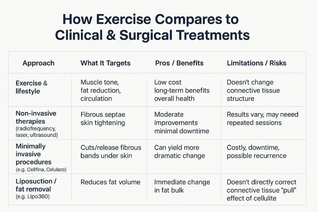 Sculpting Your Bum: Can Toning Exercises Really Reduce Cellulite? 2 How exercise compares to treatments from Lipo 360 Romford