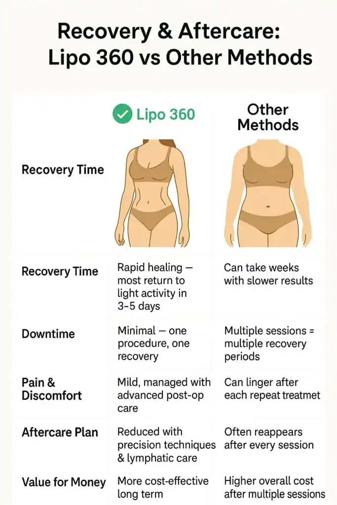 Recovery and Aftercare for Fat-Dissolving Surgery 2 Table to show fat dissolving injection aftercare Romford