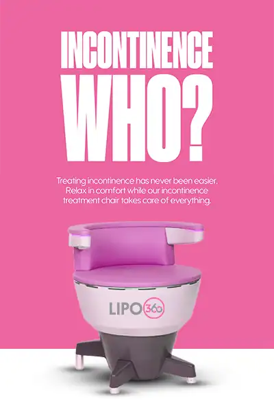 LIPO360 EMS Chair Can Help with Urinary Incontinence 2 Image of a urinary incontinence treatment seat Romford