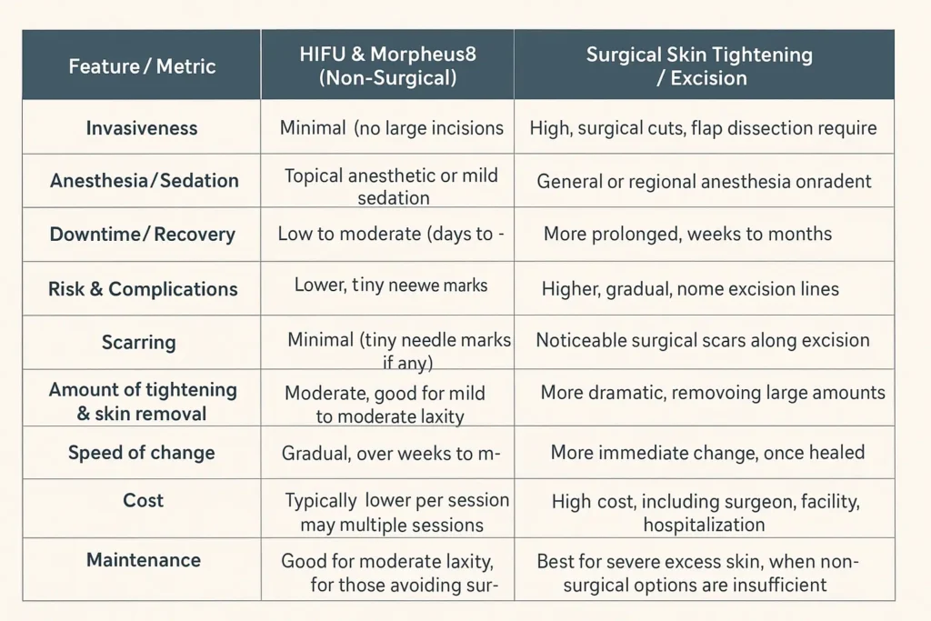 The Science of Skin Tightening 2 Table of skin tightening Romford benefits compared to surgical options